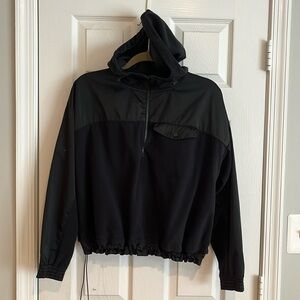 Athleta Fleece 1/4 zip with front pocket and hood